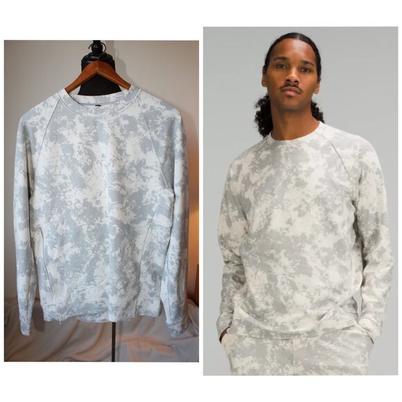 Lululemon Men's City Sweat Tie Dye Sweatshirt Size M Crew Neck Pull over Sporty - Picture 1 of 9